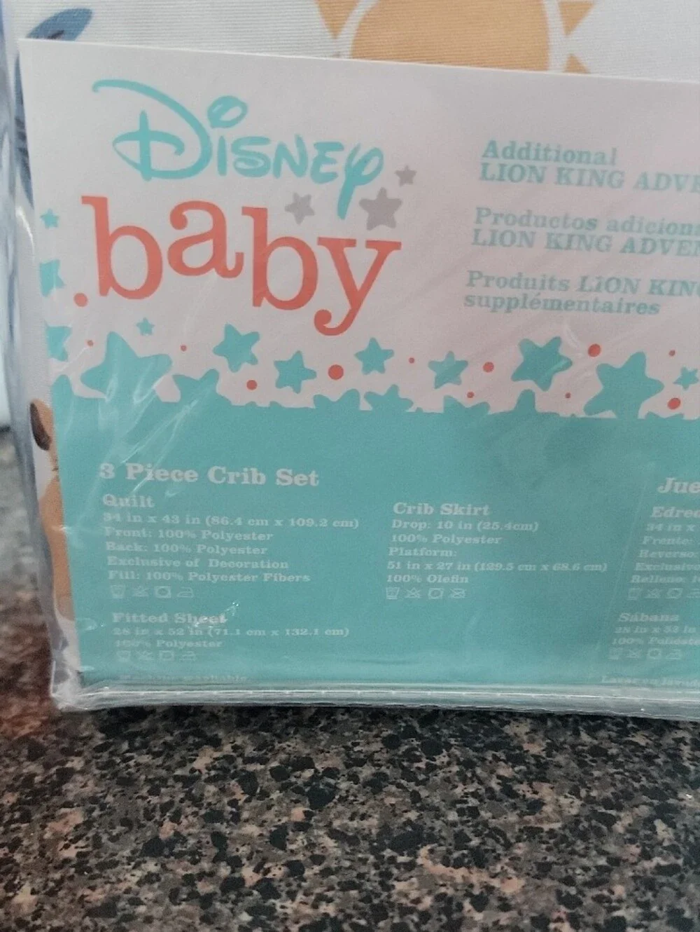 Disney Baby Tan & White 3-Piece Crib Set